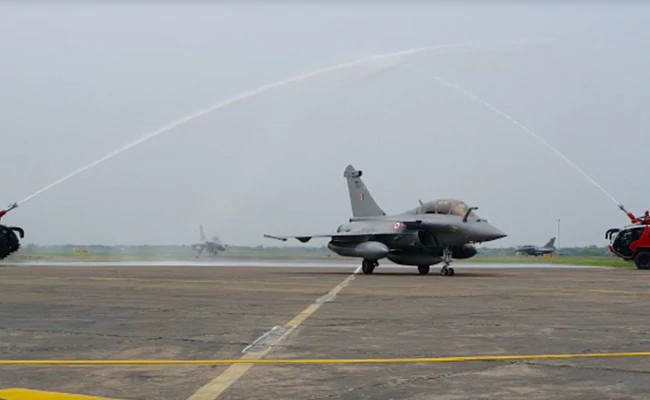 Water Cannon Salute For Rafale Fighters At Ambala Air Base. – Indian Defence Research Wing