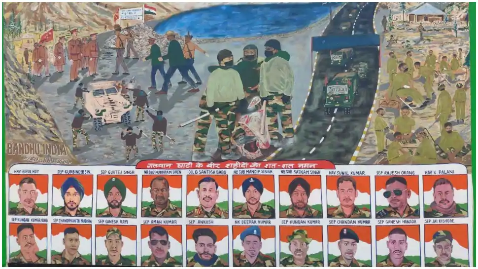 Paintings put up in Delhi’s Connaught Place to pay tribute to 20 Galwan Valley martyrs on 74th I-Day – Indian Defence Research Wing