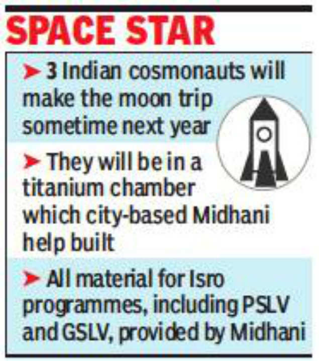 Gaganyaan cosmonauts’ trip to moon forged by Midhani – Indian Defence Research Wing