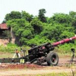 Indigenous Sharang Gun system being test fired at LPR Khamaria. – Indian Defence Research Wing
