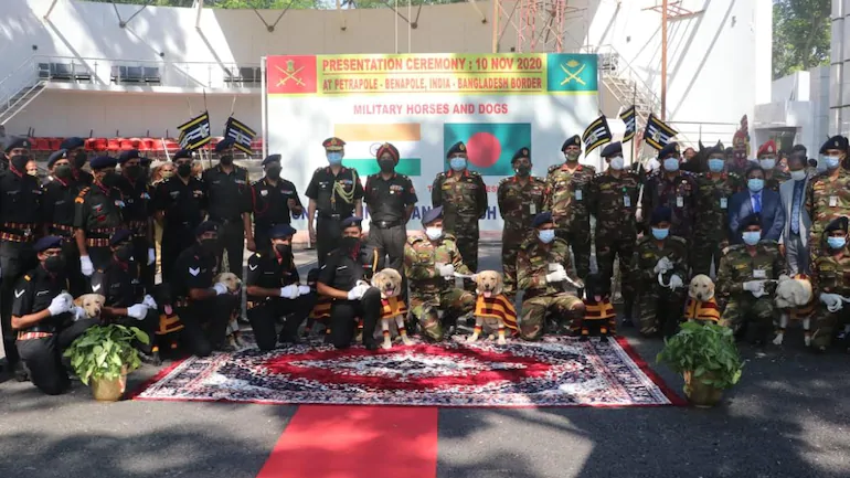 Indian Army gifts 20 fully trained military horses, 10 mine detection dogs to Bangladesh Army – Indian Defence Research Wing